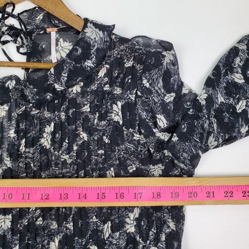 Free People Black & White Floral Mini Dress - Picture 15 of 16